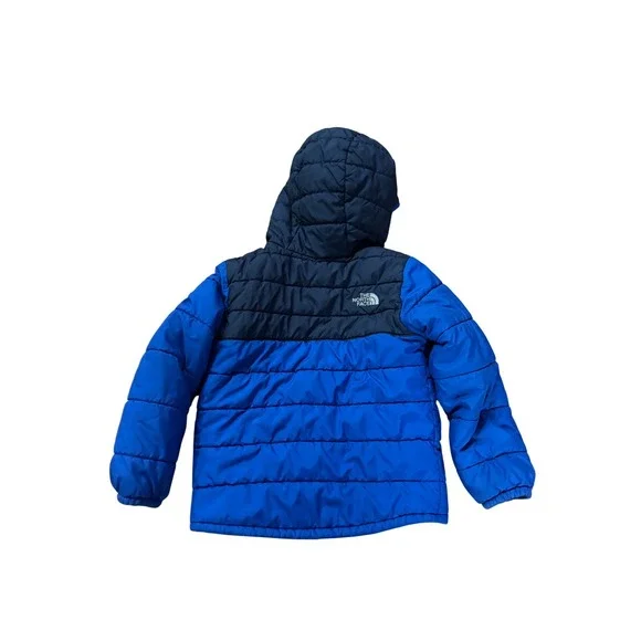 The North Face Royal Blue & Navy Kids Hooded Puffer Jacket - Picture 2 of 7